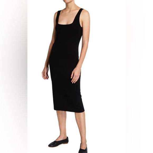 Vince black square neck midi dress (wool) - Picture 5 of 5